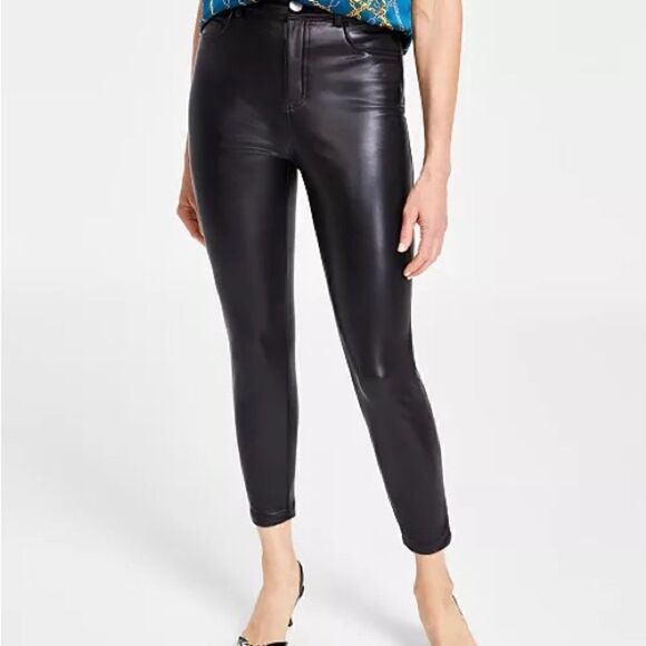 NWOT INC High Rise Pleather Skinny Pants - Picture 1 of 2